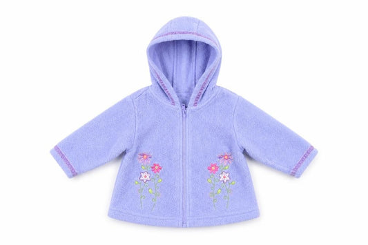 Asda George Girls Blue Floral  Full Zip Jumper Size 3-6 Months