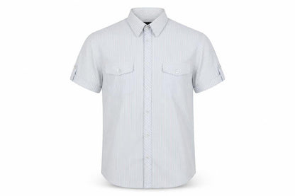 Mens UK Size S Carter Blue  Button-Up Short Sleeve Casual Shirt