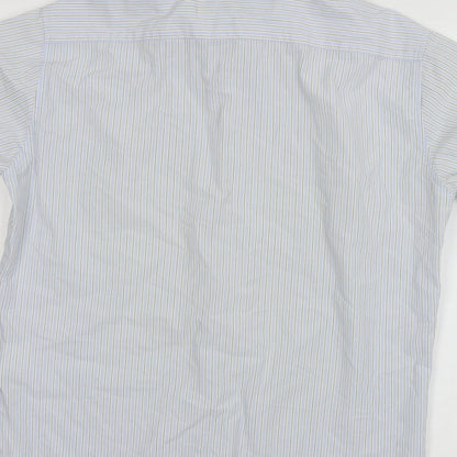 Mens UK Size S Carter Blue  Button-Up Short Sleeve Casual Shirt