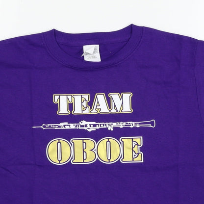 Gildan Girls Purple Geometric Jersey Basic T-Shirt Size S  - Team Oboe