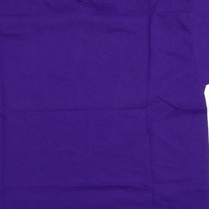 Gildan Girls Purple Geometric Jersey Basic T-Shirt Size S  - Team Oboe