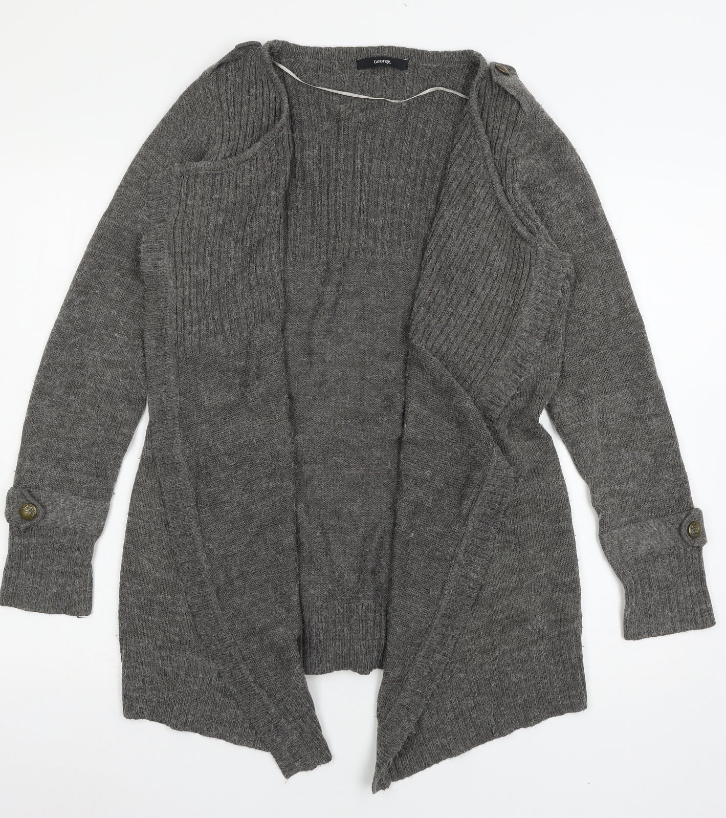 George Womens Grey  Knit Cardigan Jumper Size 10