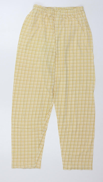 Depar Womens Yellow Geometric Jersey Top Pyjama Set Size M