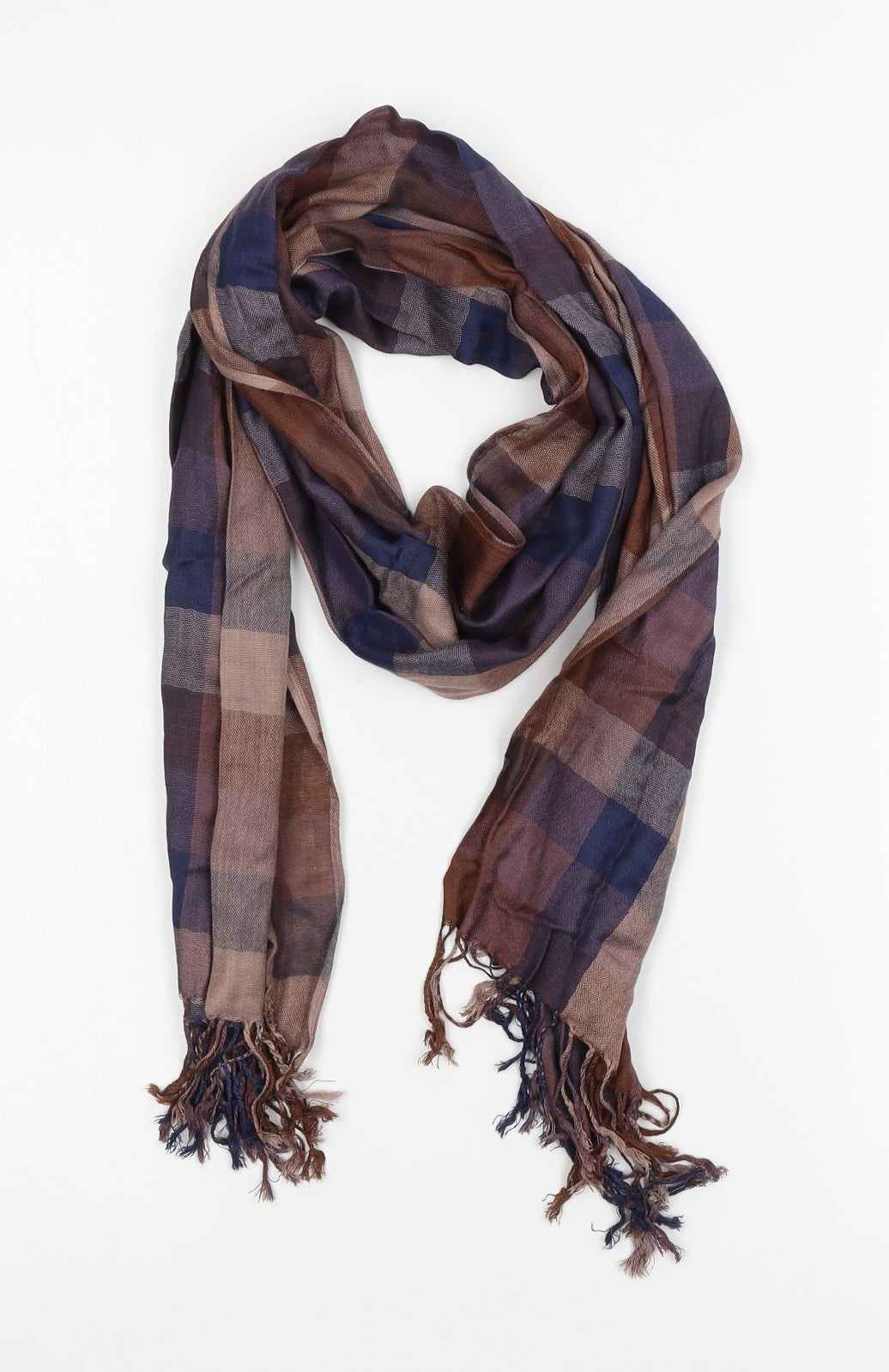 Preworn Womens Brown Check   Scarf