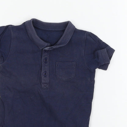 TU Boys Blue  Jersey Babygrow One-Piece Size 12-18 Months