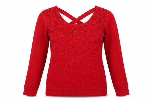 Womens UK Size L Cable & Gauge Red Pullover Jumper