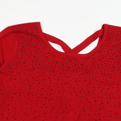 Cable & Gauge Womens Red  Knit Pullover Jumper Size L