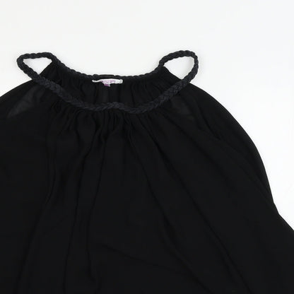 Gossip Womens Black  Chiffon Basic Tank Size M