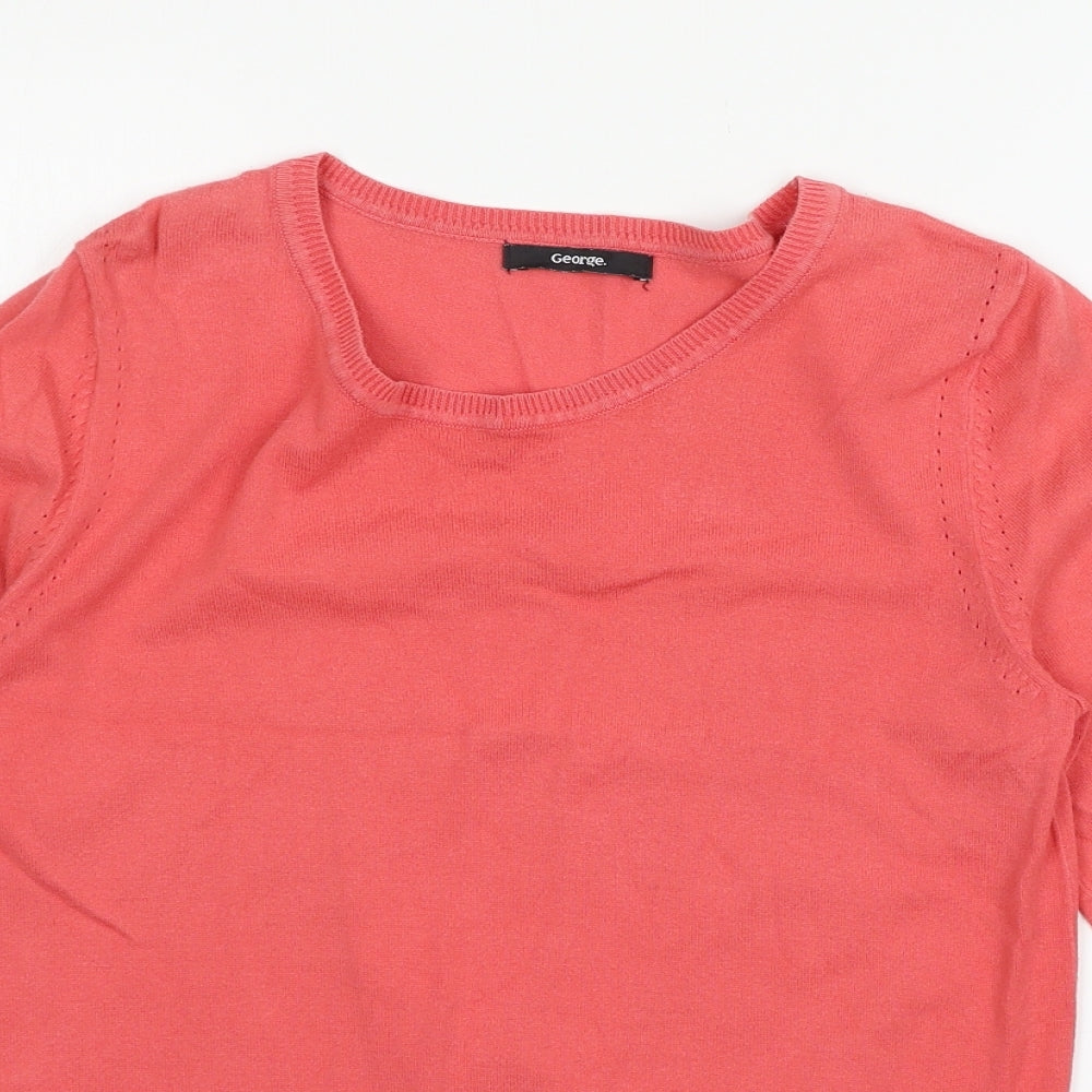 George Womens Pink  Knit Pullover Jumper Size 12