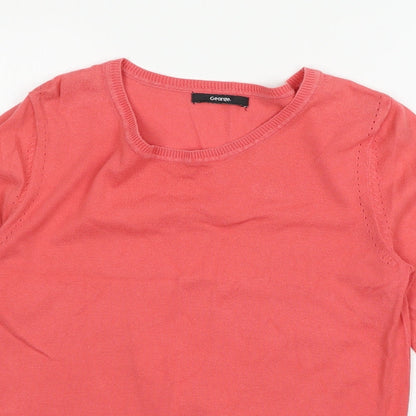 George Womens Pink  Knit Pullover Jumper Size 12