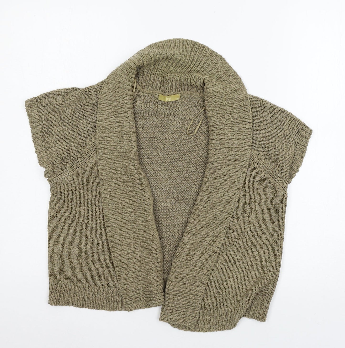 TU Womens Brown  Knit Cardigan Jumper Size 12