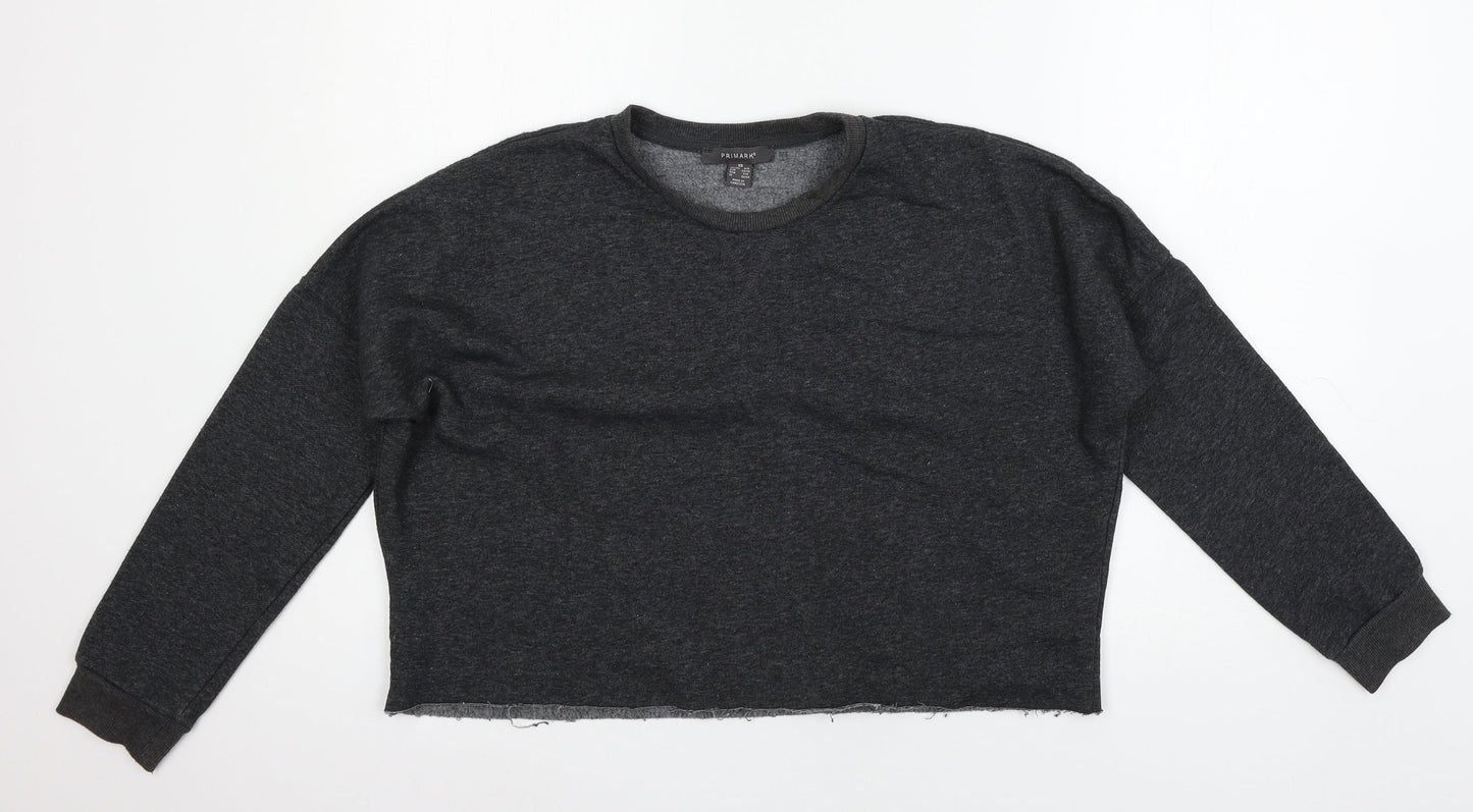 Primark Womens Grey  Jersey Pullover Sweatshirt Size 6