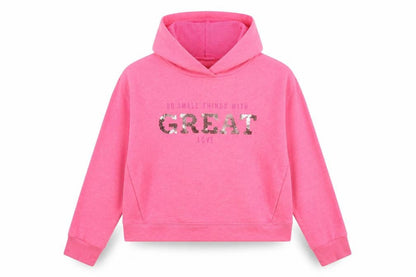 Dunnes Girls Pink  Jersey Pullover Hoodie Size 10-11 Years  - Great love