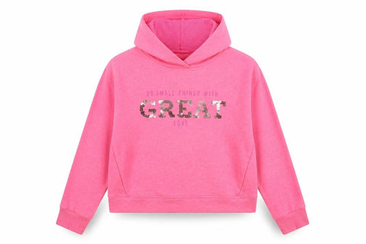 Dunnes Girls Pink  Jersey Pullover Hoodie Size 10-11 Years  - Great love