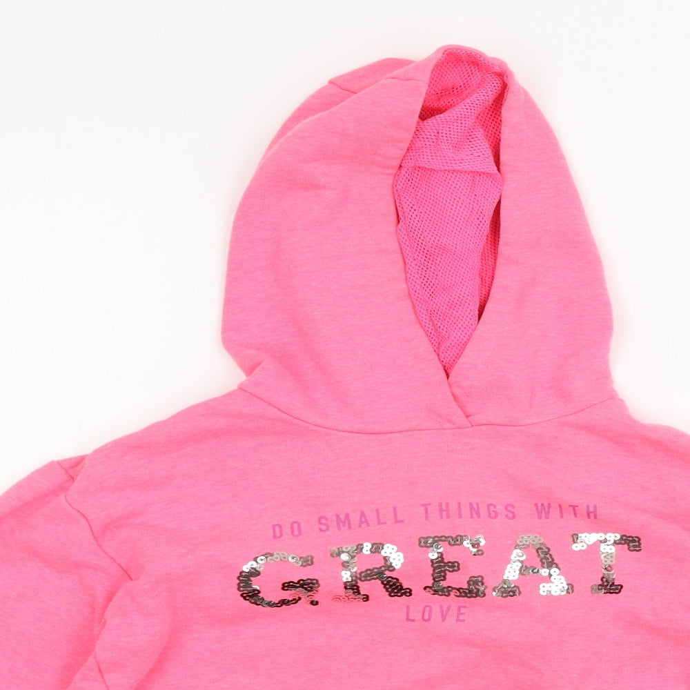 Dunnes Girls Pink  Jersey Pullover Hoodie Size 10-11 Years  - Great love