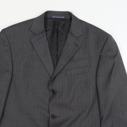 NEXT Mens Grey Striped  Jacket Suit Jacket Size L
