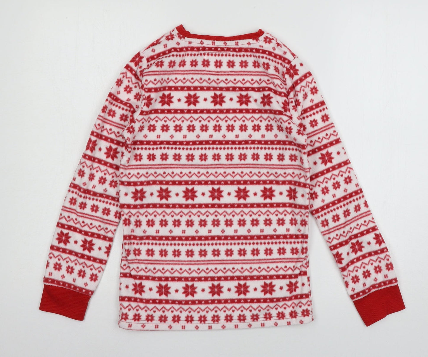 F&F Girls Black Geometric Fleece Top Pyjama Top Size 11-12 Years