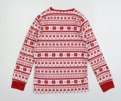 F&F Girls Black Geometric Fleece Top Pyjama Top Size 11-12 Years