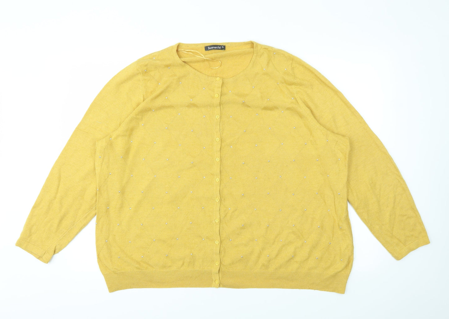 Womens UK Size XL Bonmarché Yellow Full Zip Jumper