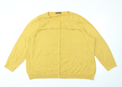 Womens UK Size XL Bonmarché Yellow Full Zip Jumper