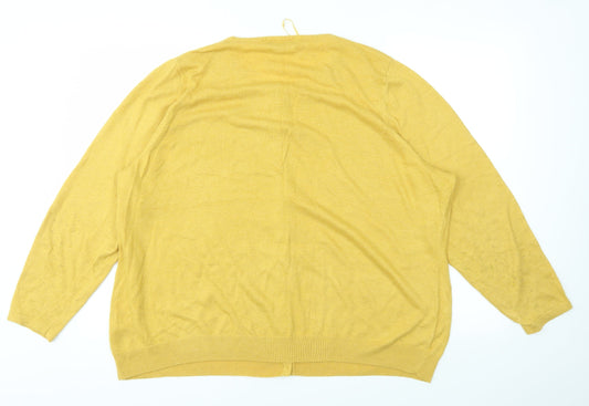 Womens UK Size XL Bonmarché Yellow Full Zip Jumper