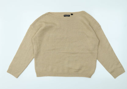 Womens UK Size M Brave Soul Beige Pullover Jumper