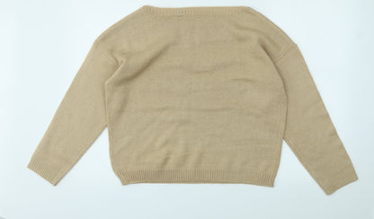 Womens UK Size M Brave Soul Beige Pullover Jumper