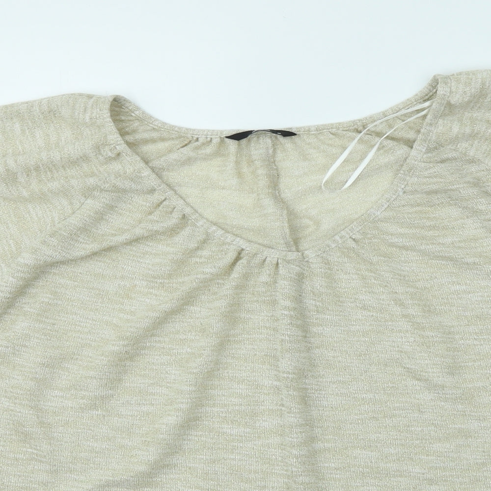 Womens UK Size 16 M&Co Gold Basic T-Shirt