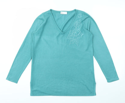 Womens UK Size 10 BHS Green Pullover Jumper
