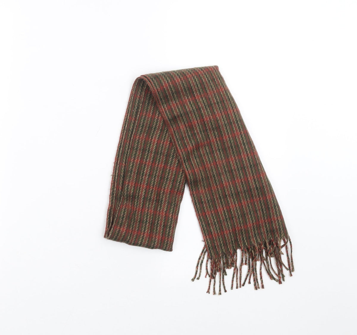 Preworn Womens Beige Check   Scarf