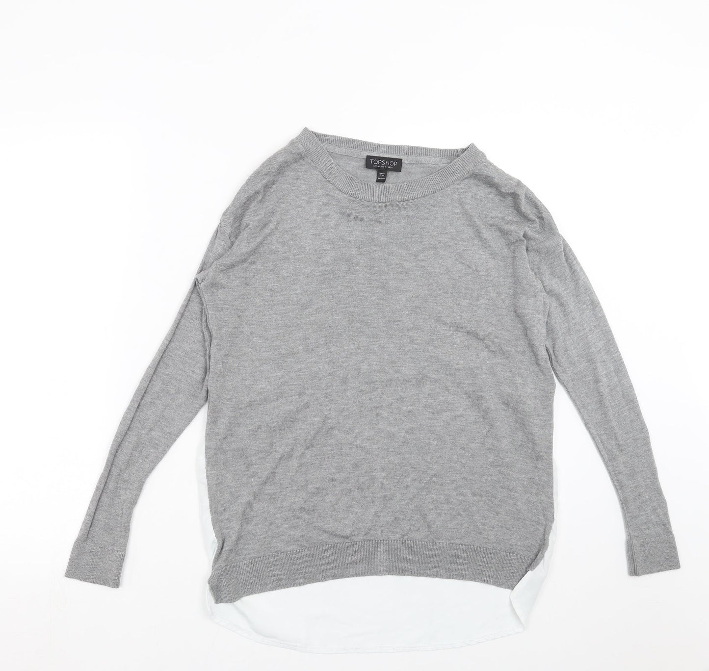 Womens UK Size 8 Topshop Grey Pullover Jumper