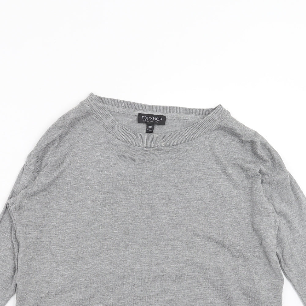 Womens UK Size 8 Topshop Grey Pullover Jumper