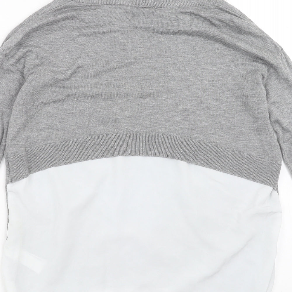 Womens UK Size 8 Topshop Grey Pullover Jumper