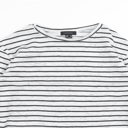 Primark Womens Grey Striped  Pullover Sweatshirt Size 10