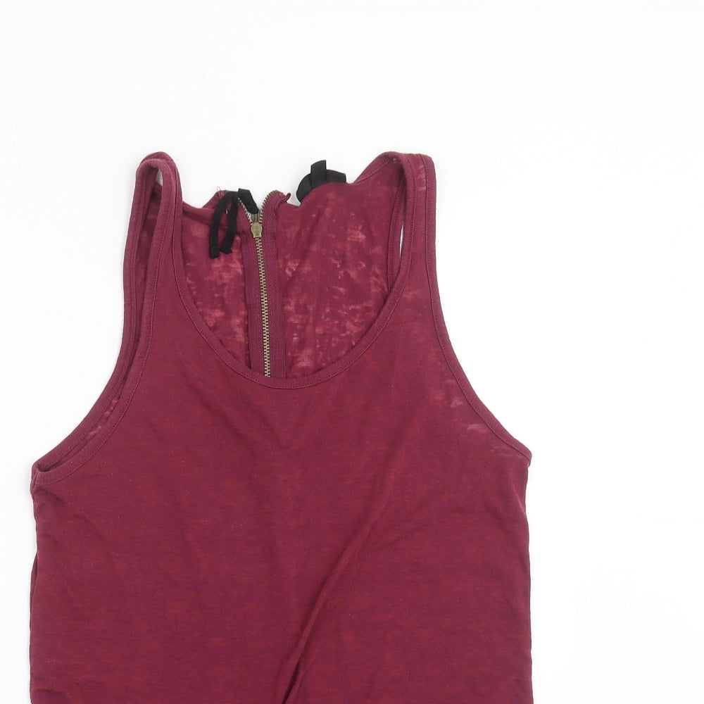 Womens UK Size 10 Topshop Purple Basic Tank