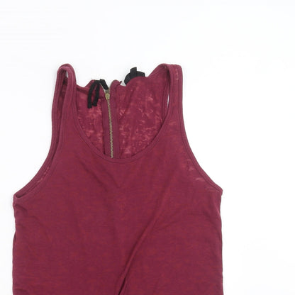 Womens UK Size 10 Topshop Purple Basic Tank