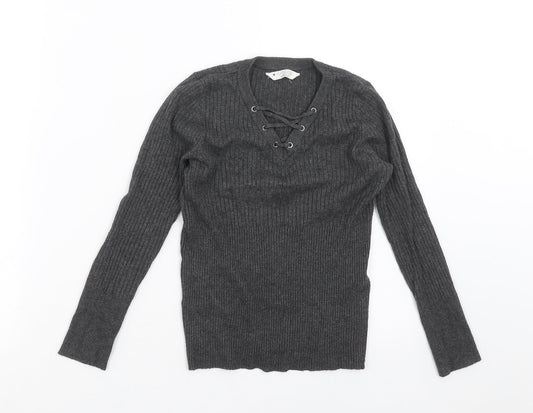 Candy Couture Girls Grey   Pullover Jumper Size 11 Years