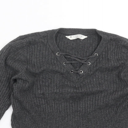Candy Couture Girls Grey   Pullover Jumper Size 11 Years