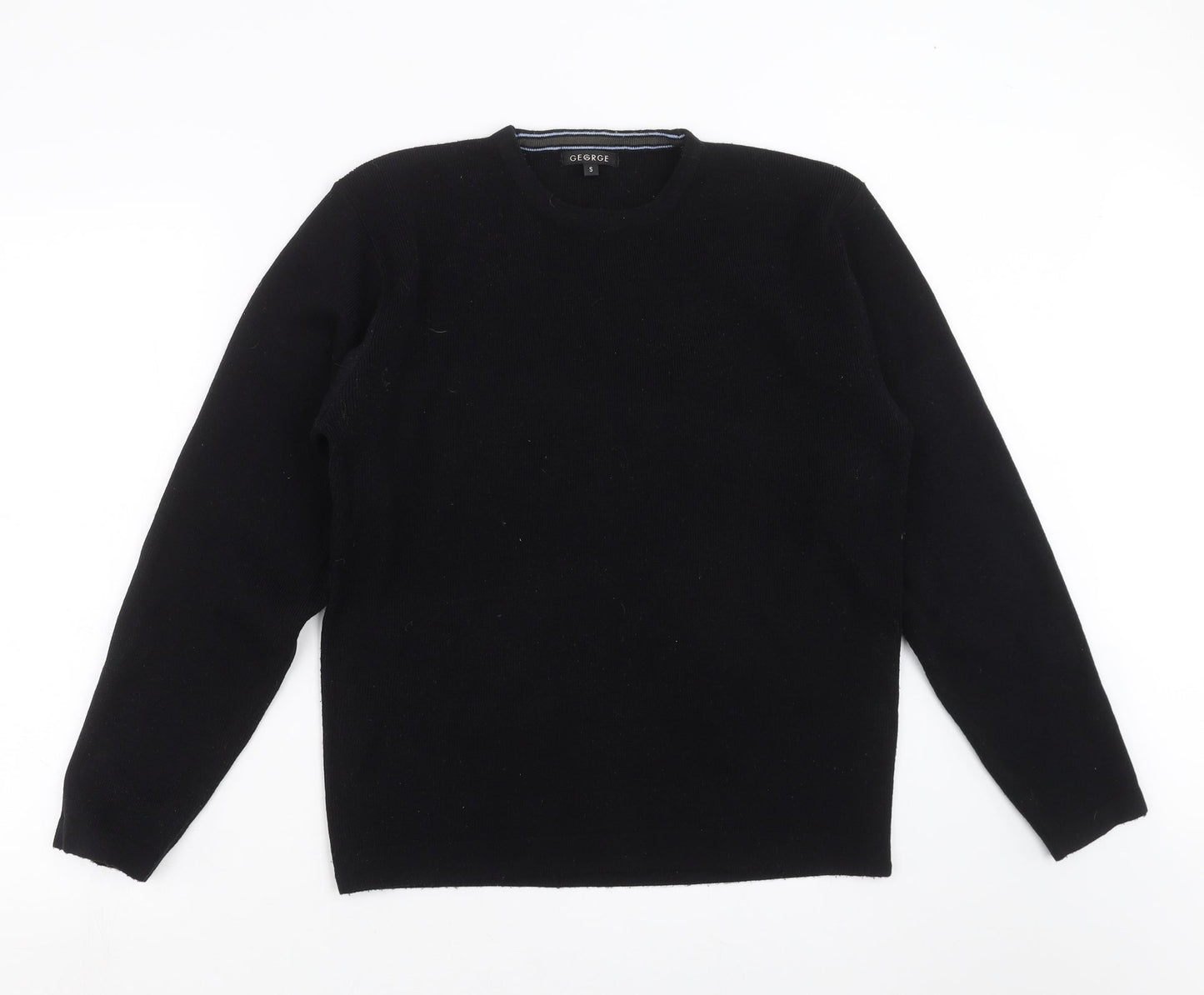 George Mens Black  Knit Pullover Jumper Size S