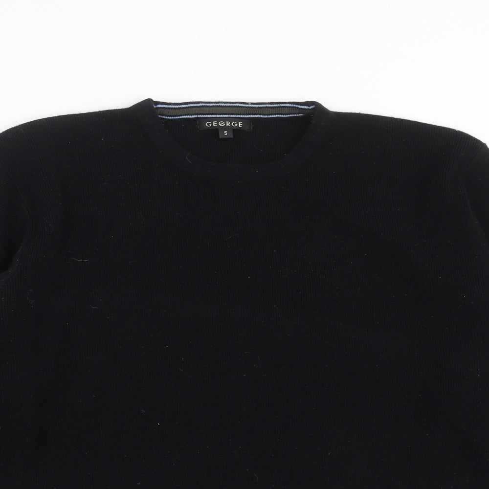 George Mens Black  Knit Pullover Jumper Size S