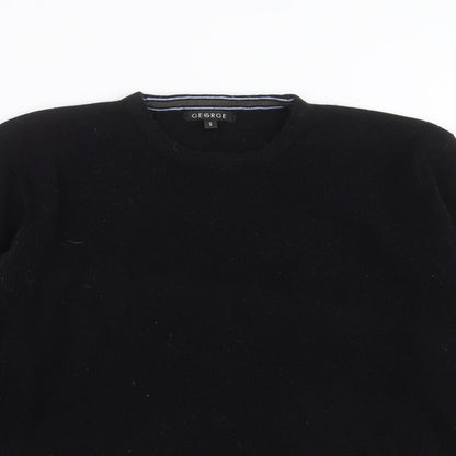 George Mens Black  Knit Pullover Jumper Size S