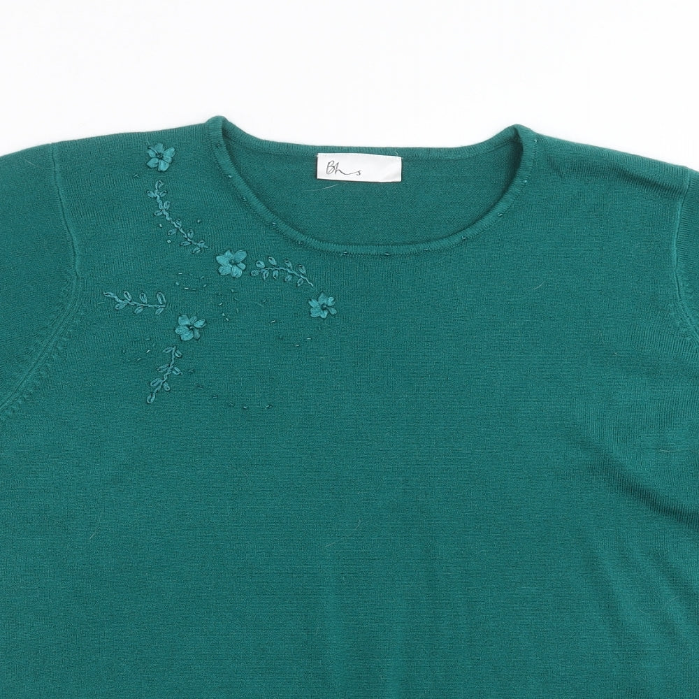 Womens UK Size 18 BHS Green Pullover Jumper