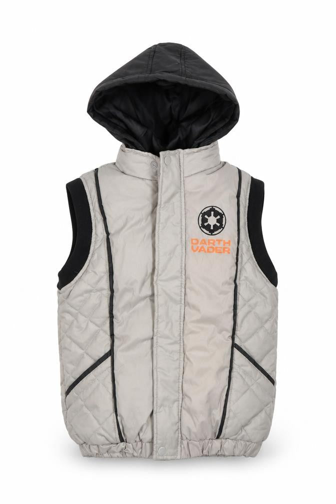 Front view of PP Cappini boys’ grey gilet waistcoat, size 8, years