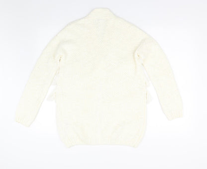 M&S Girls Ivory  Knit Cardigan Jumper Size 11-12 Years