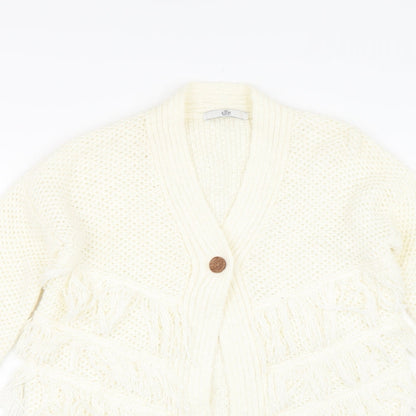 M&S Girls Ivory  Knit Cardigan Jumper Size 11-12 Years