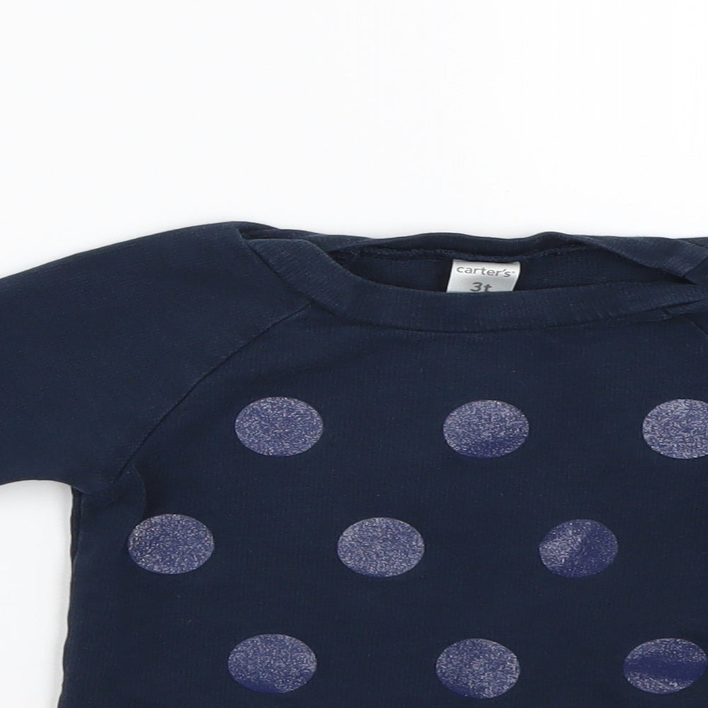 Carter's Boys Blue Polka Dot  Pullover Sweatshirt Size 3 Years