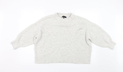 F&F Womens Grey  Knit Pullover Jumper Size 16