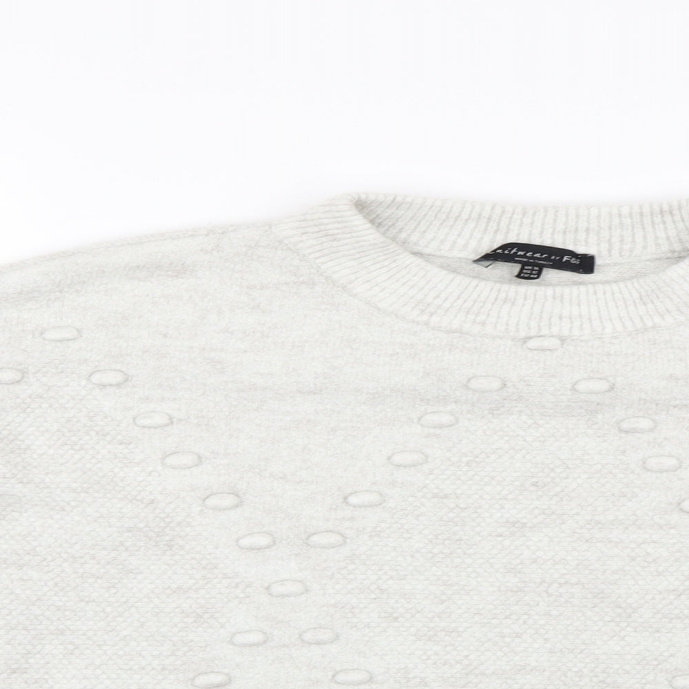 F&F Womens Grey  Knit Pullover Jumper Size 16