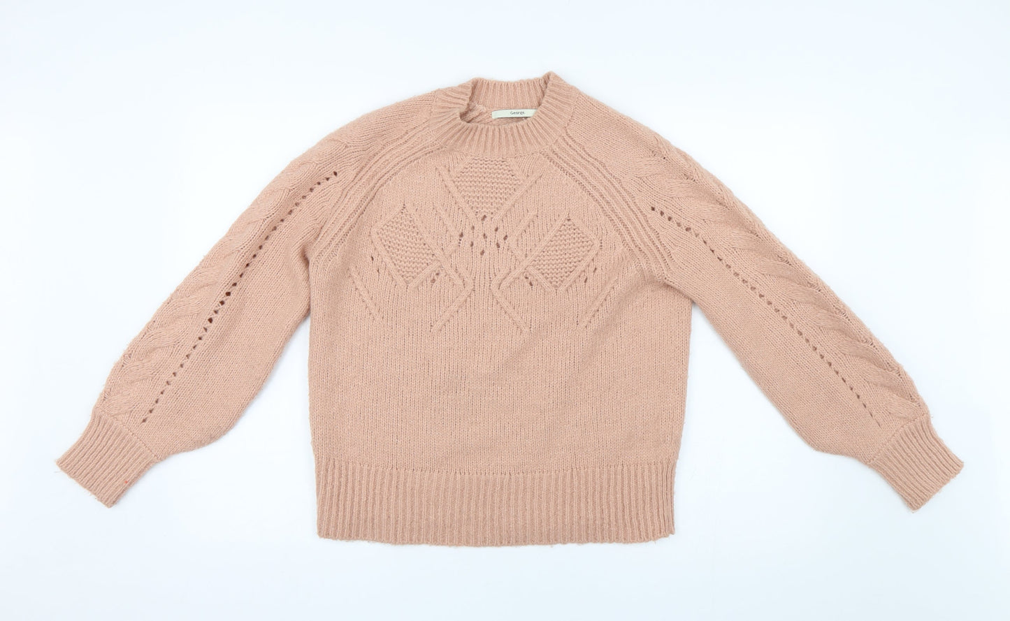 George Womens Pink  Knit Pullover Jumper Size S