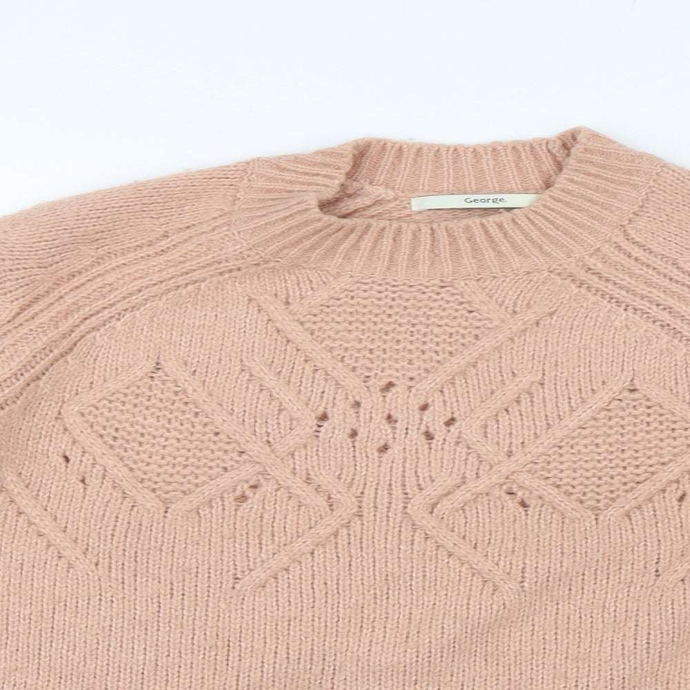 George Womens Pink  Knit Pullover Jumper Size S